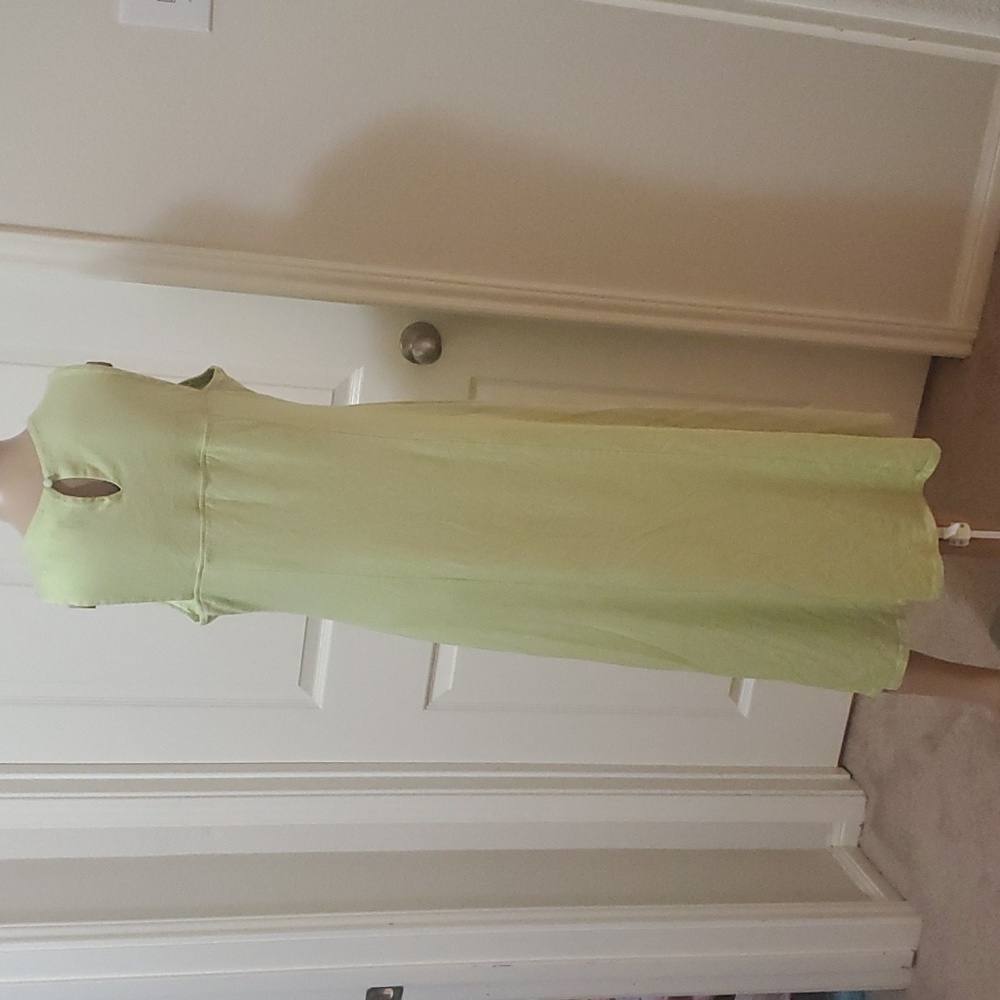 SOFT SURROUNDINGS m - Duvall Sleeveless Midi Margarita Green cut-outs - Picture 6 of 10